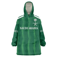 Custom Saudi Arabia Football Wearable Blanket Hoodie Green Al -Arabiyyah Concept 23-2024 - Wonder Print Shop