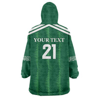 Custom Saudi Arabia Football Wearable Blanket Hoodie Green Al -Arabiyyah Concept 23-2024 - Wonder Print Shop