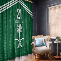 Custom Saudi Arabia Football Window Curtain Green Al -Arabiyyah Concept 23-2024 - Wonder Print Shop