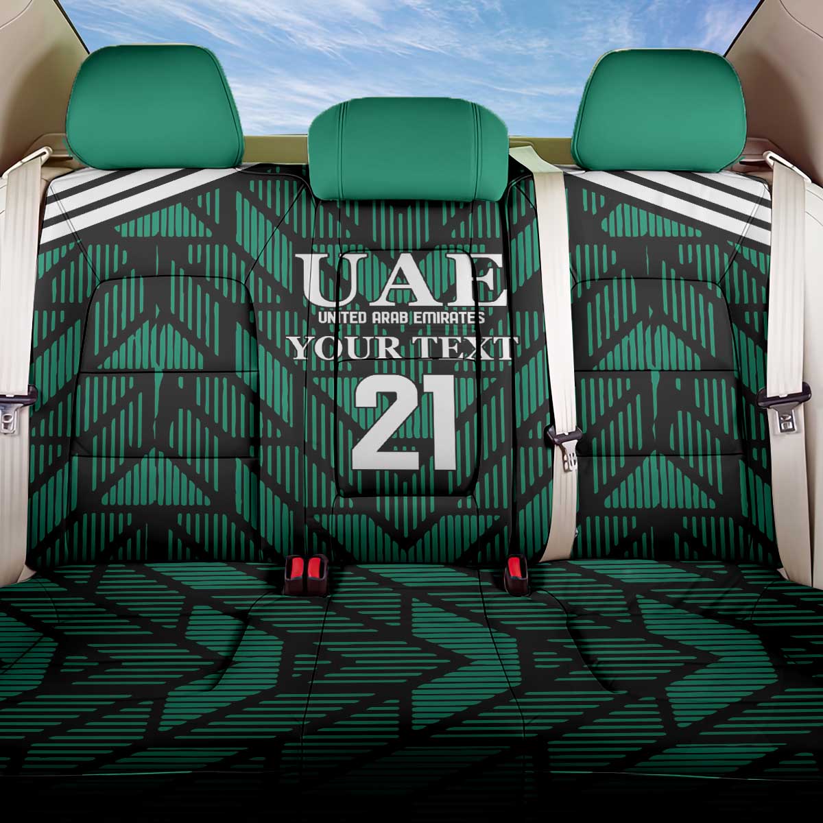 Custom UAE Football Back Car Seat Cover Green Concept 19-2020 LT9 - Wonder Print Shop