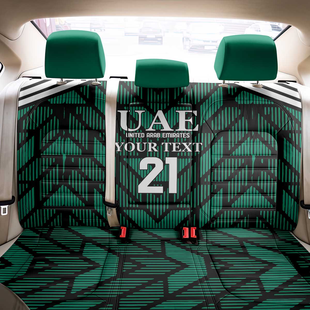 Custom UAE Football Back Car Seat Cover Green Concept 19-2020 LT9 - Wonder Print Shop