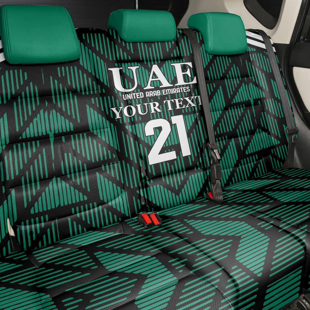 Custom UAE Football Back Car Seat Cover Green Concept 19-2020 LT9 - Wonder Print Shop