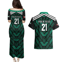 Custom UAE Football Couples Matching Puletasi and Hawaiian Shirt Green Concept 19-2020 LT9 - Wonder Print Shop