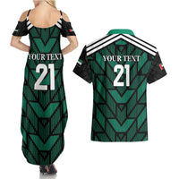 Custom UAE Football Couples Matching Summer Maxi Dress and Hawaiian Shirt Green Concept 19-2020 LT9 - Wonder Print Shop