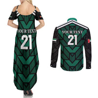 Custom UAE Football Couples Matching Summer Maxi Dress and Long Sleeve Button Shirt Green Concept 19-2020 LT9 - Wonder Print Shop
