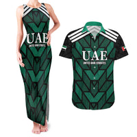 Custom UAE Football Couples Matching Tank Maxi Dress and Hawaiian Shirt Green Concept 19-2020 LT9 - Wonder Print Shop