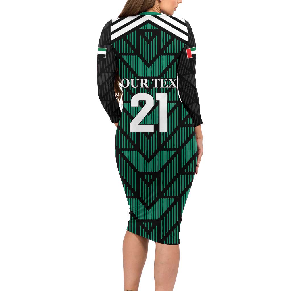 Custom UAE Football Family Matching Long Sleeve Bodycon Dress and Hawaiian Shirt Green Concept 19-2020 LT9 - Wonder Print Shop