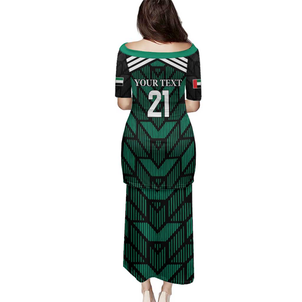 Custom UAE Football Family Matching Puletasi and Hawaiian Shirt Green Concept 19-2020 - Wonder Print Shop