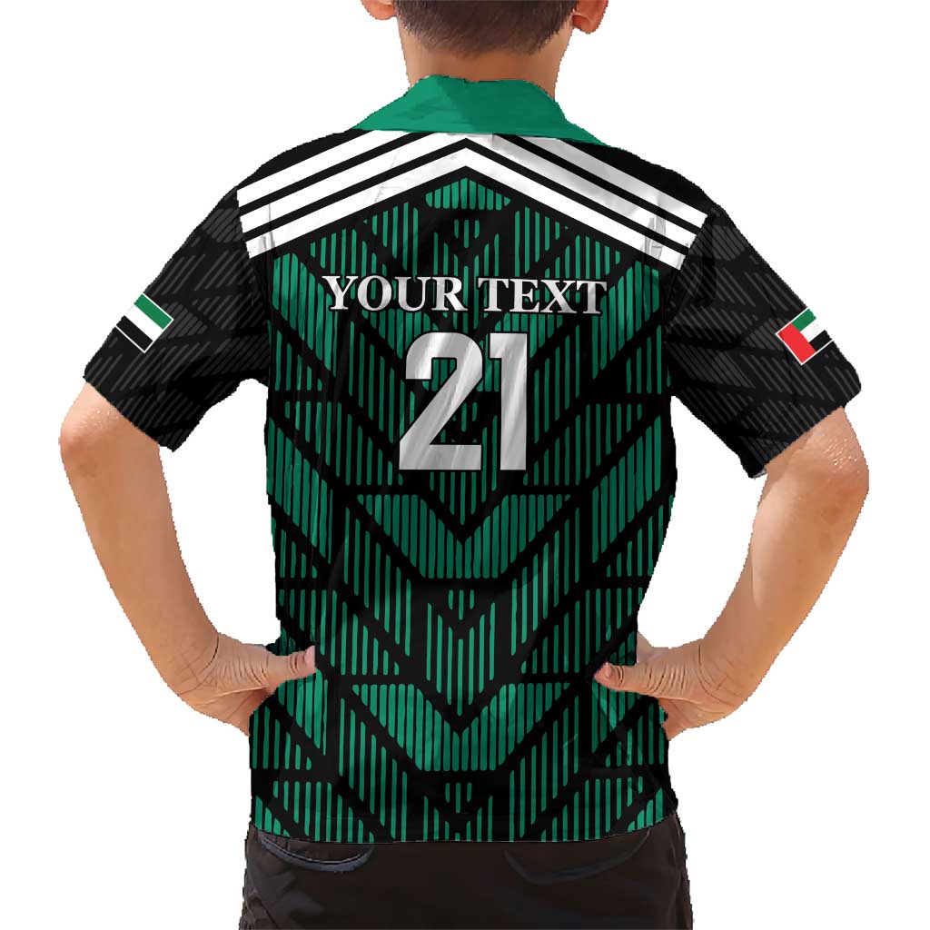 Custom UAE Football Family Matching Short Sleeve Bodycon Dress and Hawaiian Shirt Green Concept 19-2020 - Wonder Print Shop