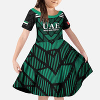 Custom UAE Football Family Matching Short Sleeve Bodycon Dress and Hawaiian Shirt Green Concept 19-2020 - Wonder Print Shop