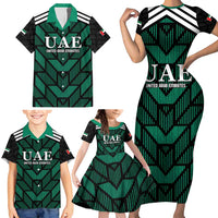 Custom UAE Football Family Matching Short Sleeve Bodycon Dress and Hawaiian Shirt Green Concept 19-2020 - Wonder Print Shop