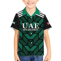 Custom UAE Football Family Matching Short Sleeve Bodycon Dress and Hawaiian Shirt Green Concept 19-2020 - Wonder Print Shop