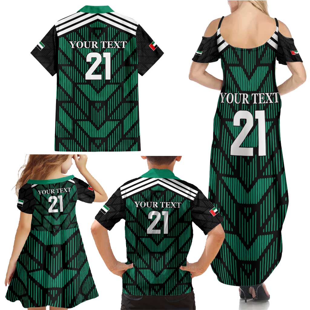 Custom UAE Football Family Matching Summer Maxi Dress and Hawaiian Shirt Green Concept 19-2020 - Wonder Print Shop