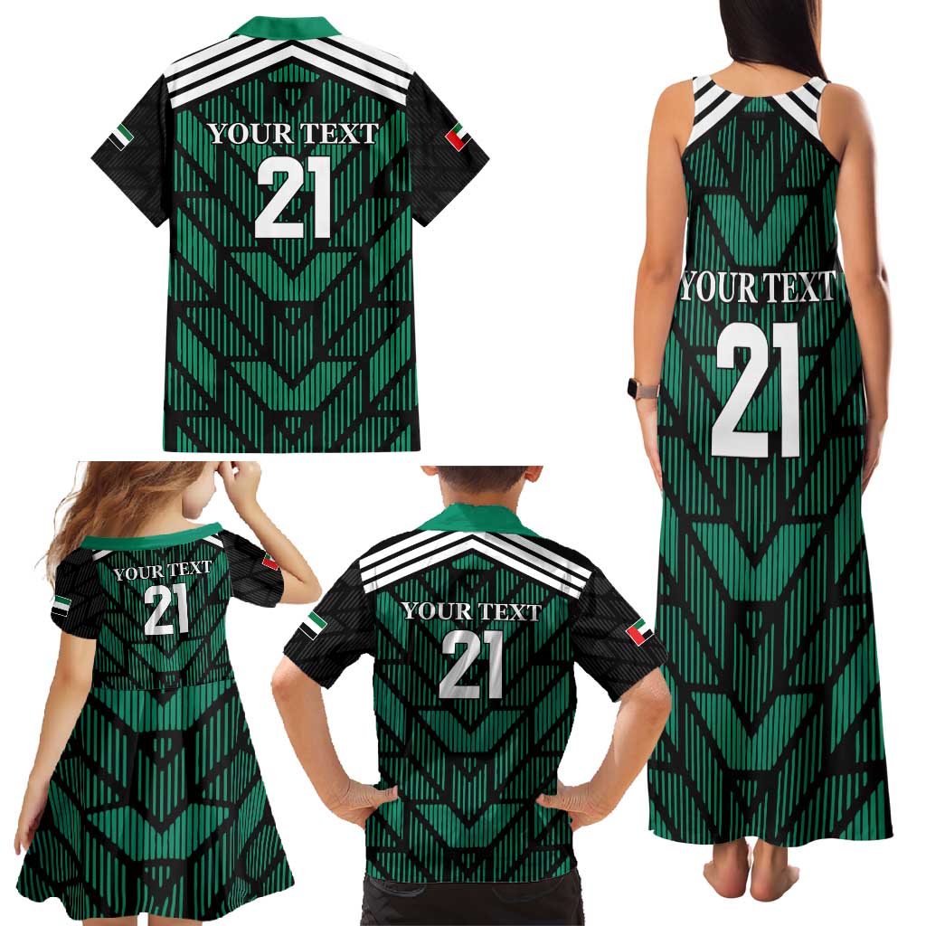 Custom UAE Football Family Matching Tank Maxi Dress and Hawaiian Shirt Green Concept 19-2020 - Wonder Print Shop
