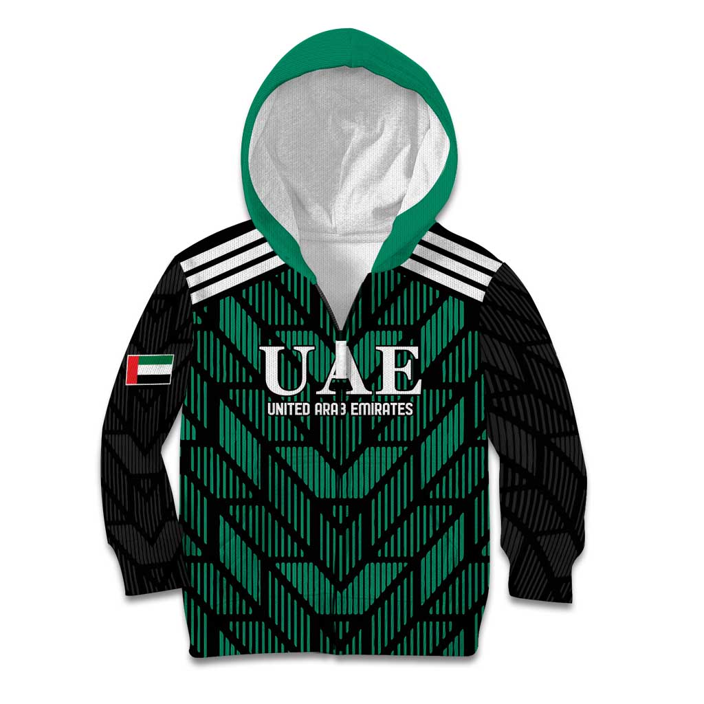 Custom UAE Football Kid Hoodie Green Concept 19-2020 - Wonder Print Shop