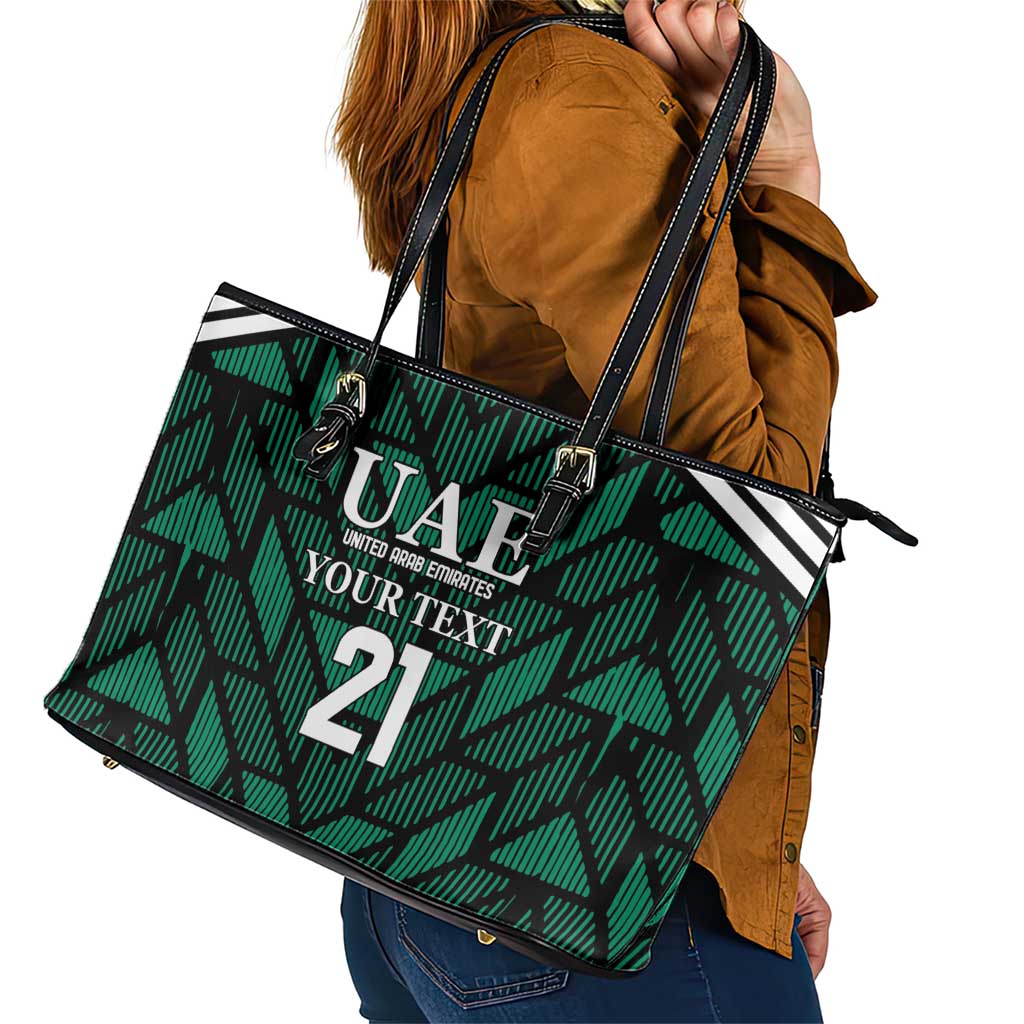 Custom UAE Football Leather Tote Bag Green Concept 19-2020 - Wonder Print Shop