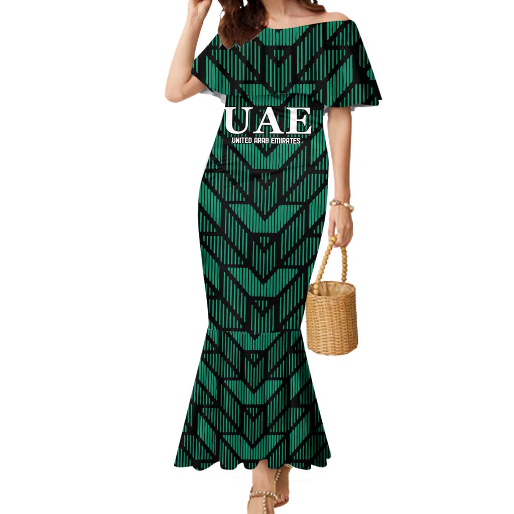 Custom UAE Football Mermaid Dress Green Concept 19-2020 - Wonder Print Shop