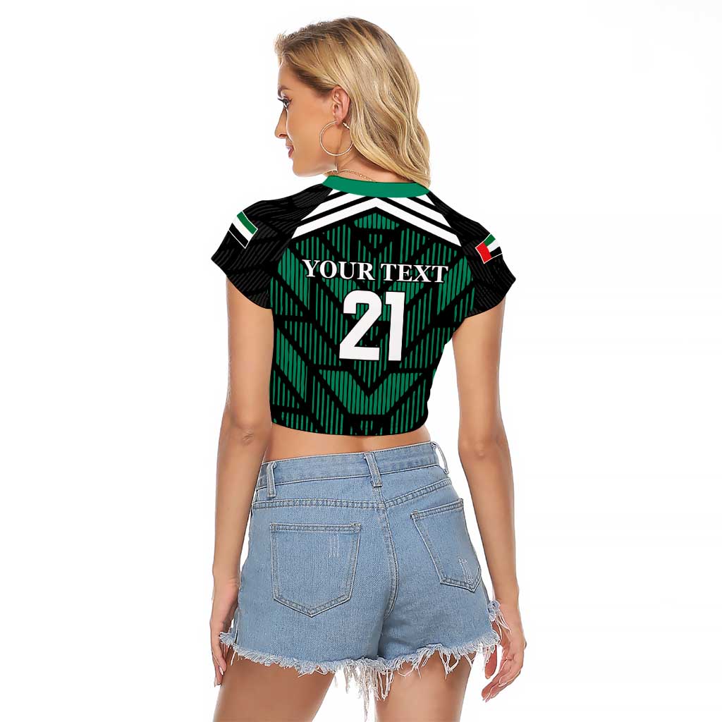 Custom UAE Football Raglan Cropped T Shirt Green Concept 19-2020 - Wonder Print Shop