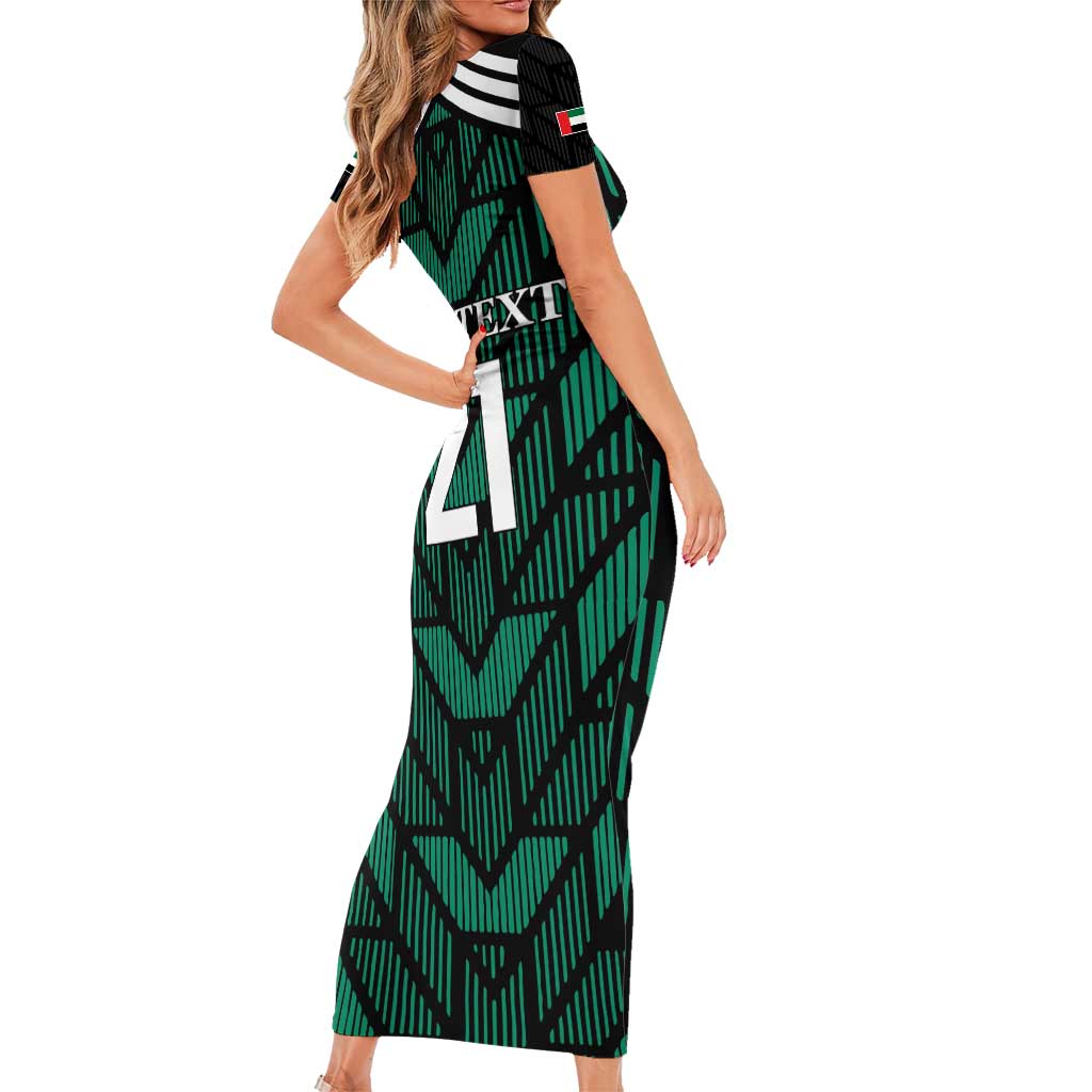 Custom UAE Football Short Sleeve Bodycon Dress Green Concept 19-2020 - Wonder Print Shop