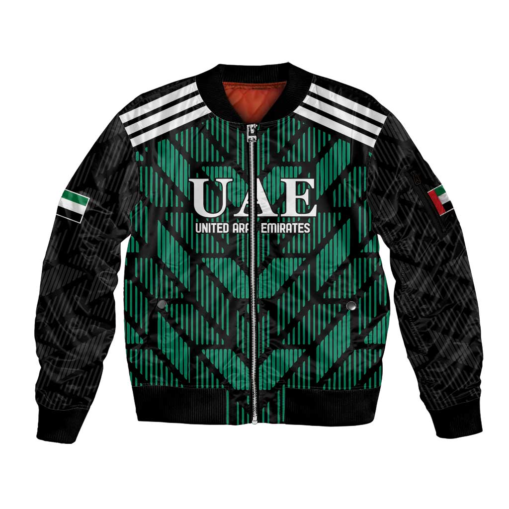 Custom UAE Football Sleeve Zip Bomber Jacket Green Concept 19-2020 - Wonder Print Shop