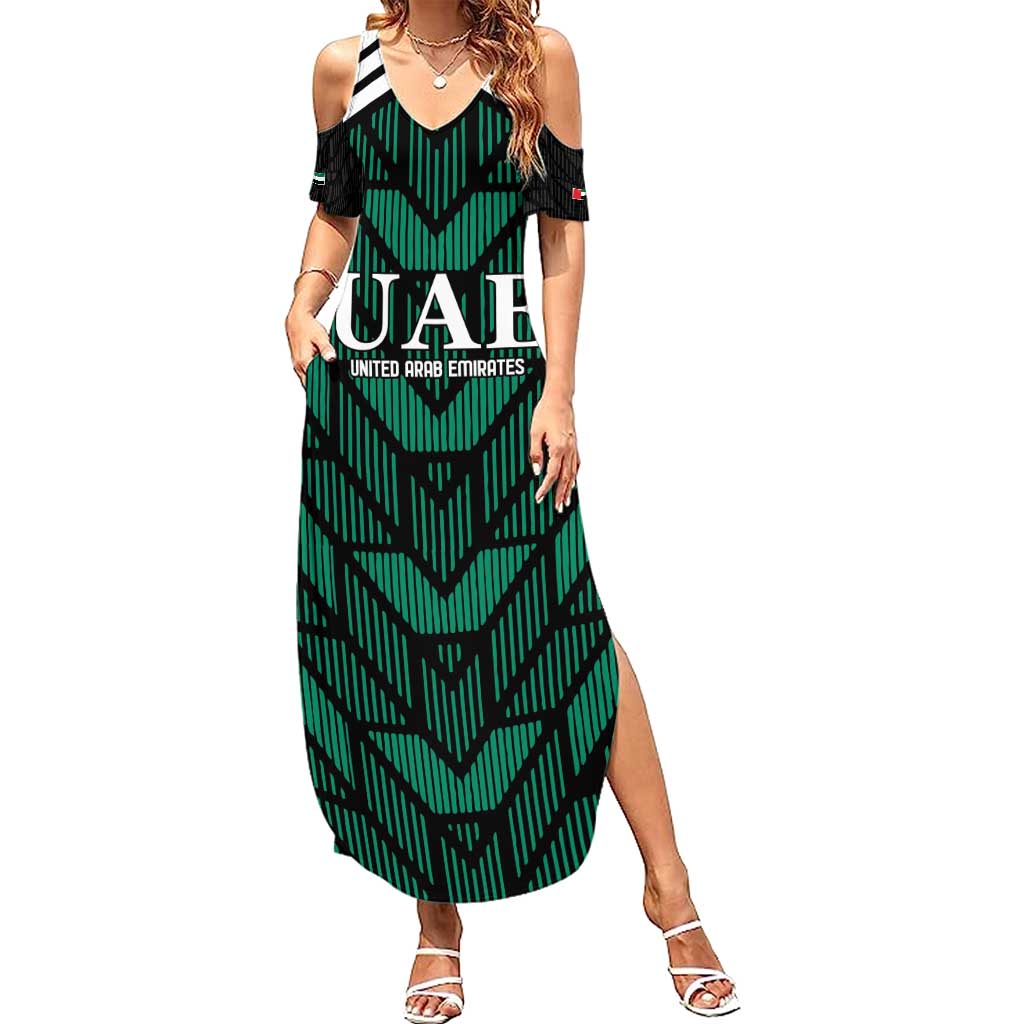 Custom UAE Football Summer Maxi Dress Green Concept 19-2020 - Wonder Print Shop