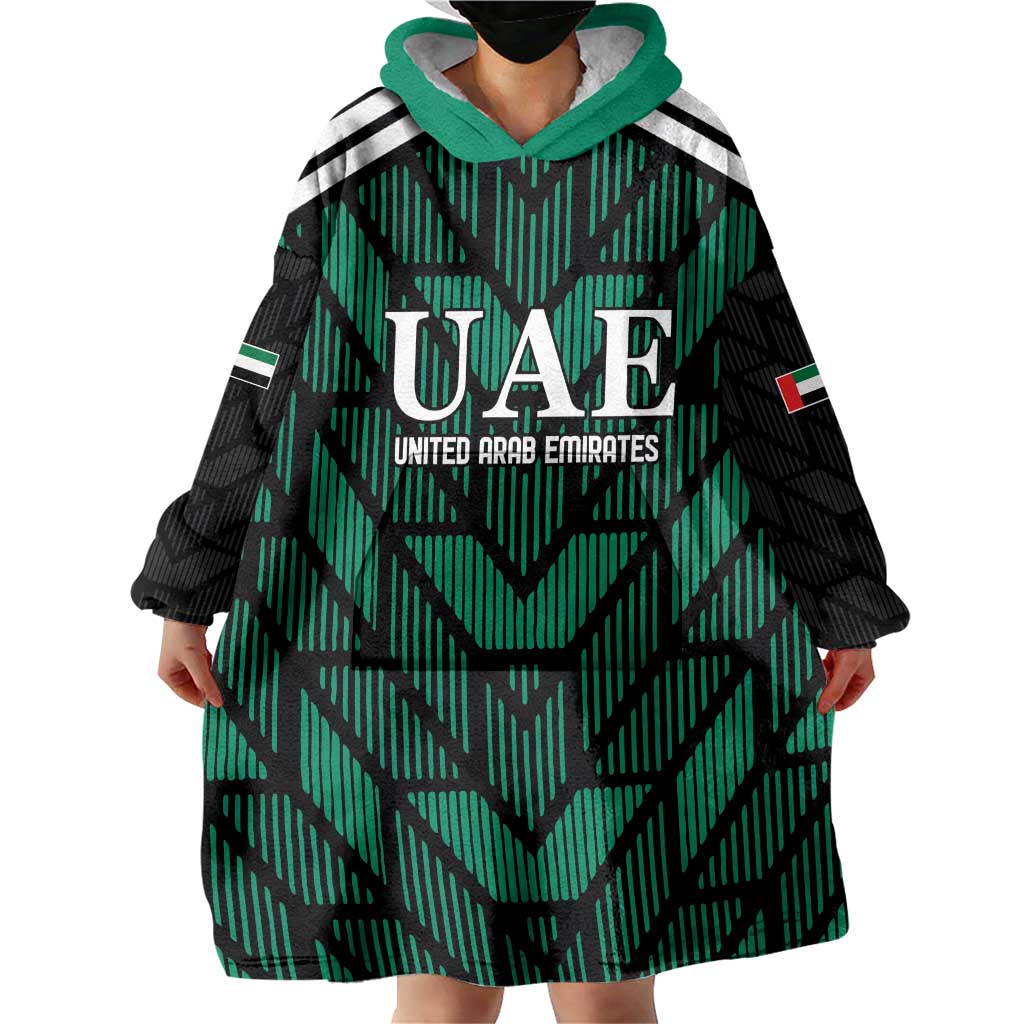 Custom UAE Football Wearable Blanket Hoodie Green Concept 19-2020 - Wonder Print Shop