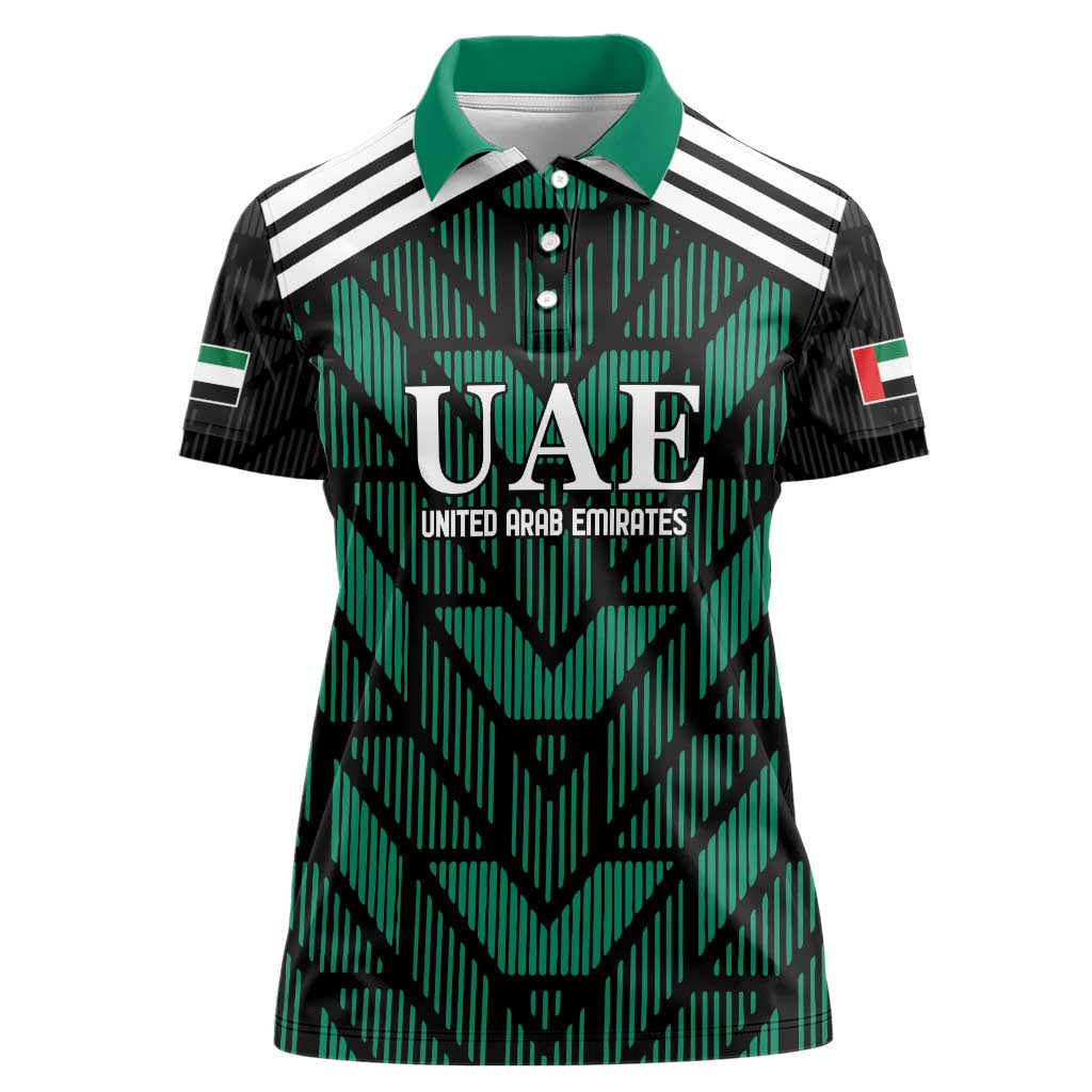 Custom UAE Football Women Polo Shirt Green Concept 19-2020 - Wonder Print Shop