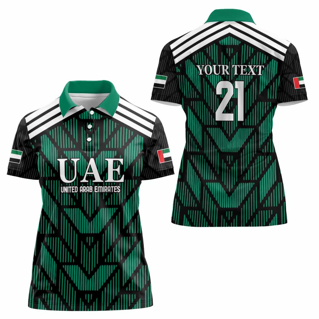 Custom UAE Football Women Polo Shirt Green Concept 19-2020 - Wonder Print Shop