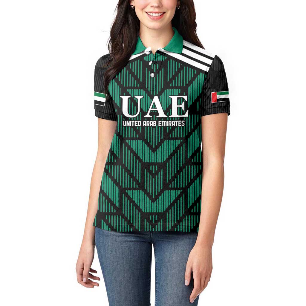 Custom UAE Football Women Polo Shirt Green Concept 19-2020 - Wonder Print Shop