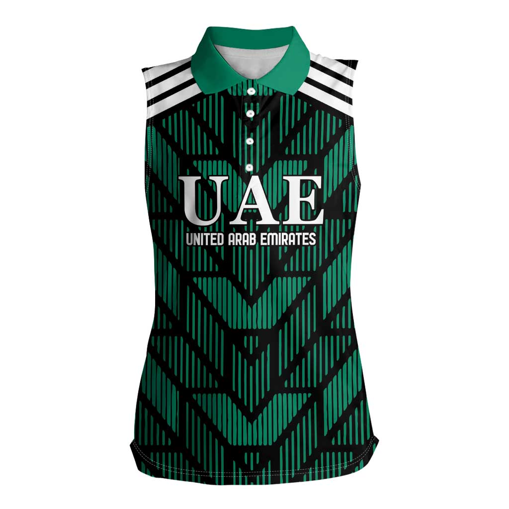 Custom UAE Football Women Sleeveless Polo Shirt Green Concept 19-2020 - Wonder Print Shop