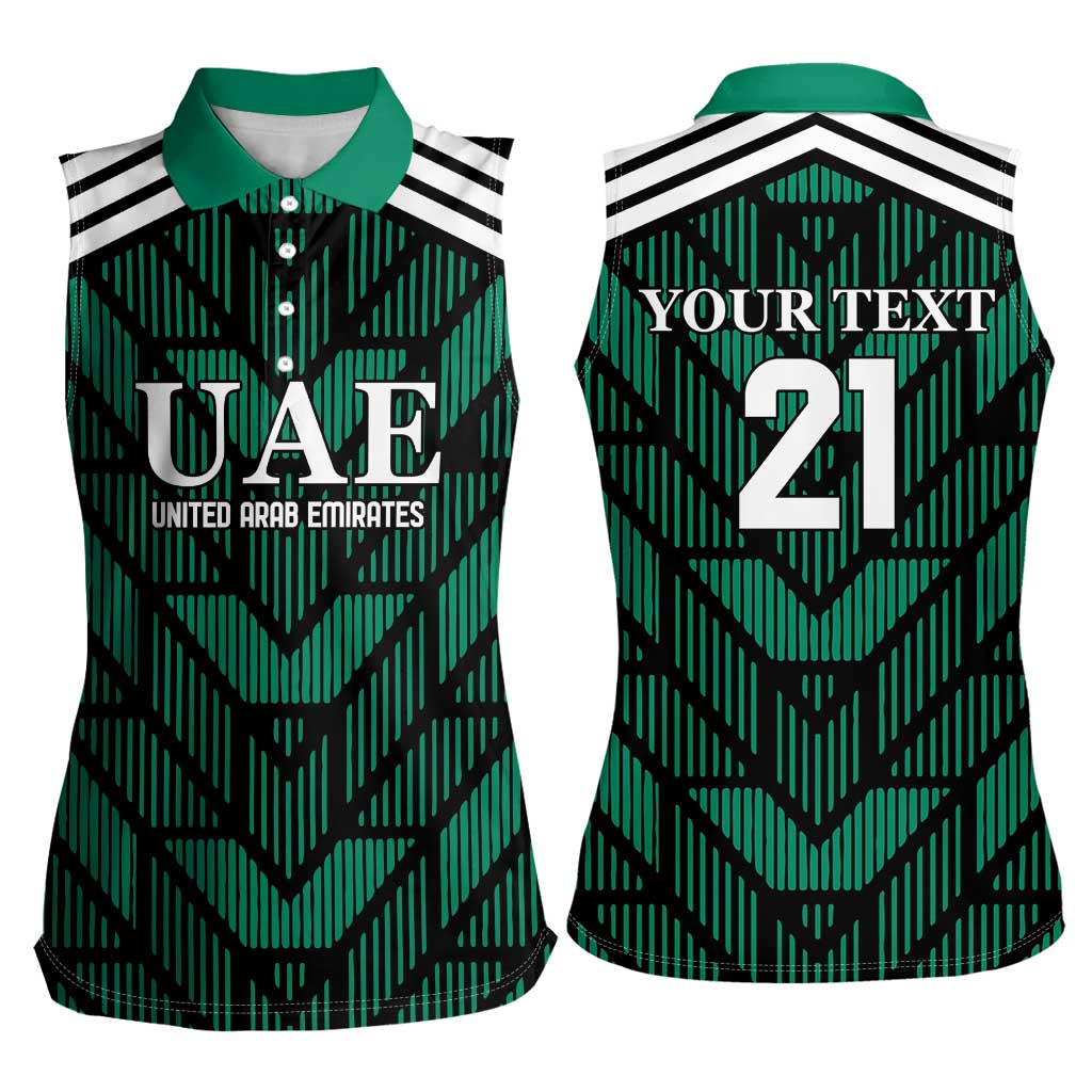 Custom UAE Football Women Sleeveless Polo Shirt Green Concept 19-2020 - Wonder Print Shop
