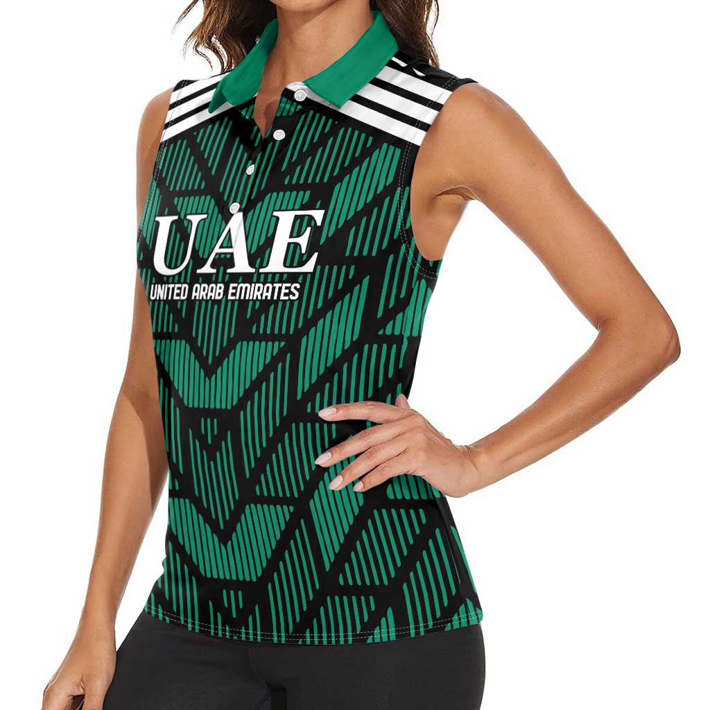 Custom UAE Football Women Sleeveless Polo Shirt Green Concept 19-2020 - Wonder Print Shop