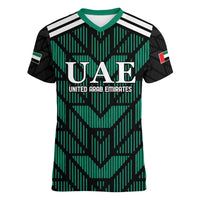 Custom UAE Football Women V-Neck T-Shirt Green Concept 19-2020 - Wonder Print Shop