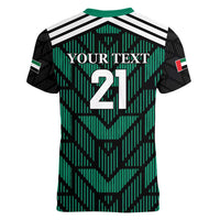Custom UAE Football Women V-Neck T-Shirt Green Concept 19-2020 - Wonder Print Shop