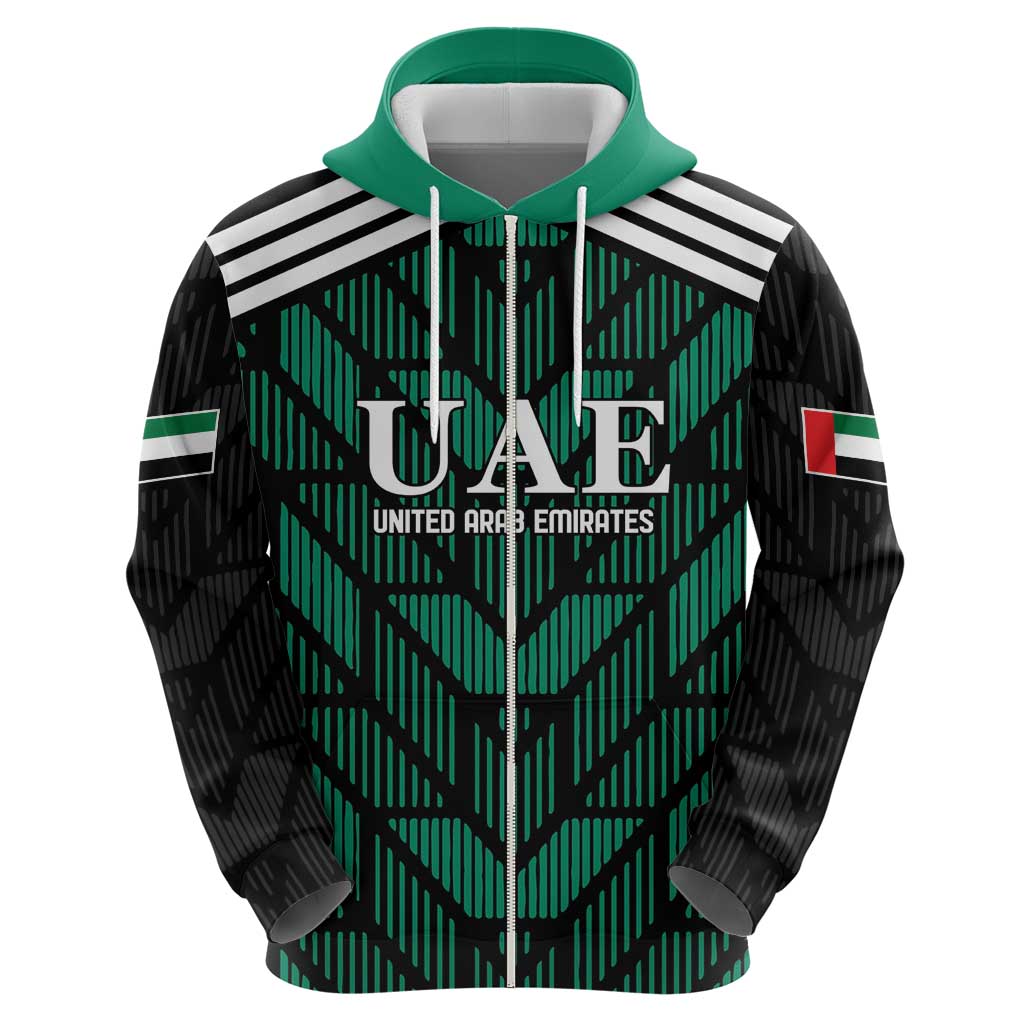 Custom UAE Football Zip Hoodie Green Concept 19-2020 - Wonder Print Shop