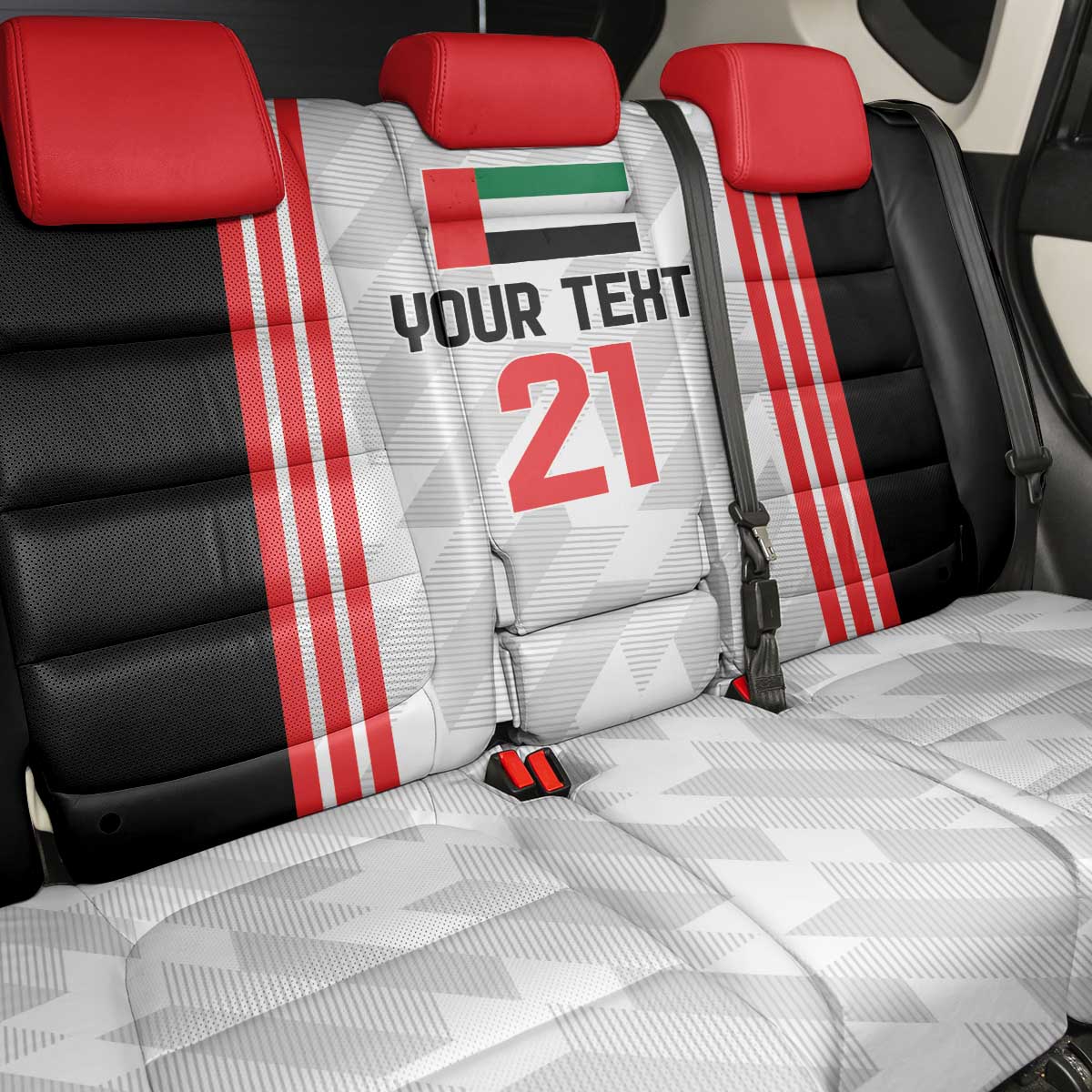 Custom UAE Football Back Car Seat Cover The Whites Concept 19-2020 LT9 - Wonder Print Shop