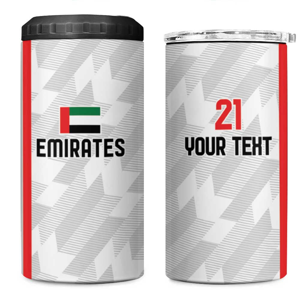 Custom UAE Football 4 in 1 Can Cooler Tumbler The Whites Concept 19-2020 LT9 - Wonder Print Shop