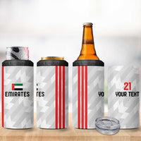 Custom UAE Football 4 in 1 Can Cooler Tumbler The Whites Concept 19-2020 LT9 - Wonder Print Shop