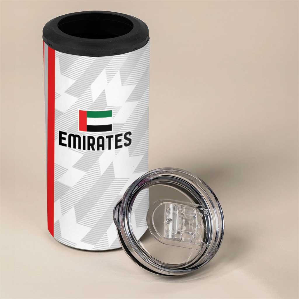 Custom UAE Football 4 in 1 Can Cooler Tumbler The Whites Concept 19-2020 LT9 - Wonder Print Shop