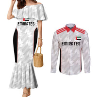 Custom UAE Football Couples Matching Mermaid Dress and Long Sleeve Button Shirt The Whites Concept 19-2020