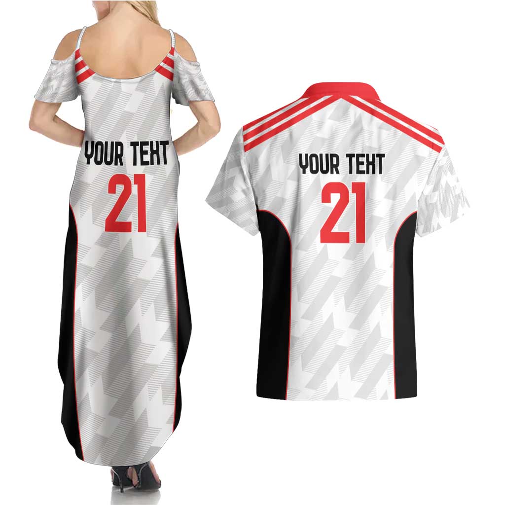 Custom UAE Football Couples Matching Summer Maxi Dress and Hawaiian Shirt The Whites Concept 19-2020 LT9 - Wonder Print Shop