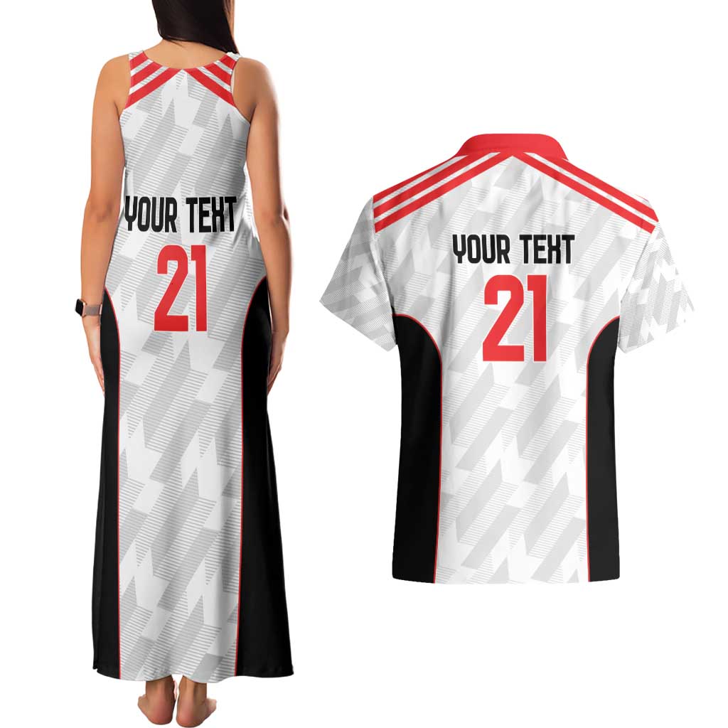 Custom UAE Football Couples Matching Tank Maxi Dress and Hawaiian Shirt The Whites Concept 19-2020 LT9 - Wonder Print Shop