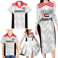 Custom UAE Football Family Matching Long Sleeve Bodycon Dress and Hawaiian Shirt The Whites Concept 19-2020 LT9 - Wonder Print Shop