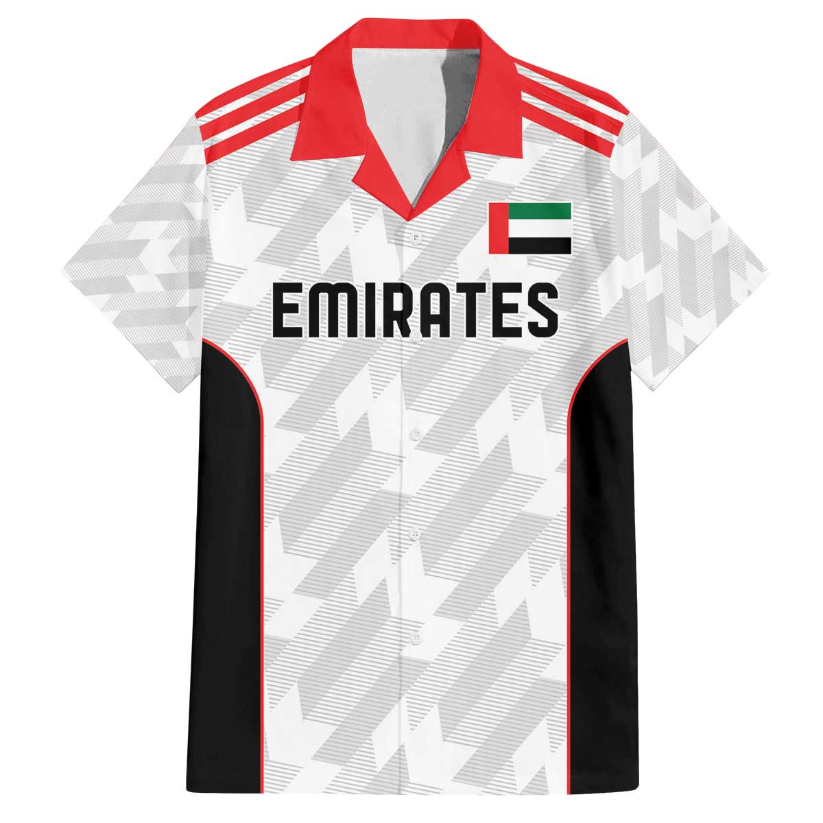 Custom UAE Football Family Matching Off The Shoulder Long Sleeve Dress and Hawaiian Shirt The Whites Concept 19-2020 - Wonder Print Shop