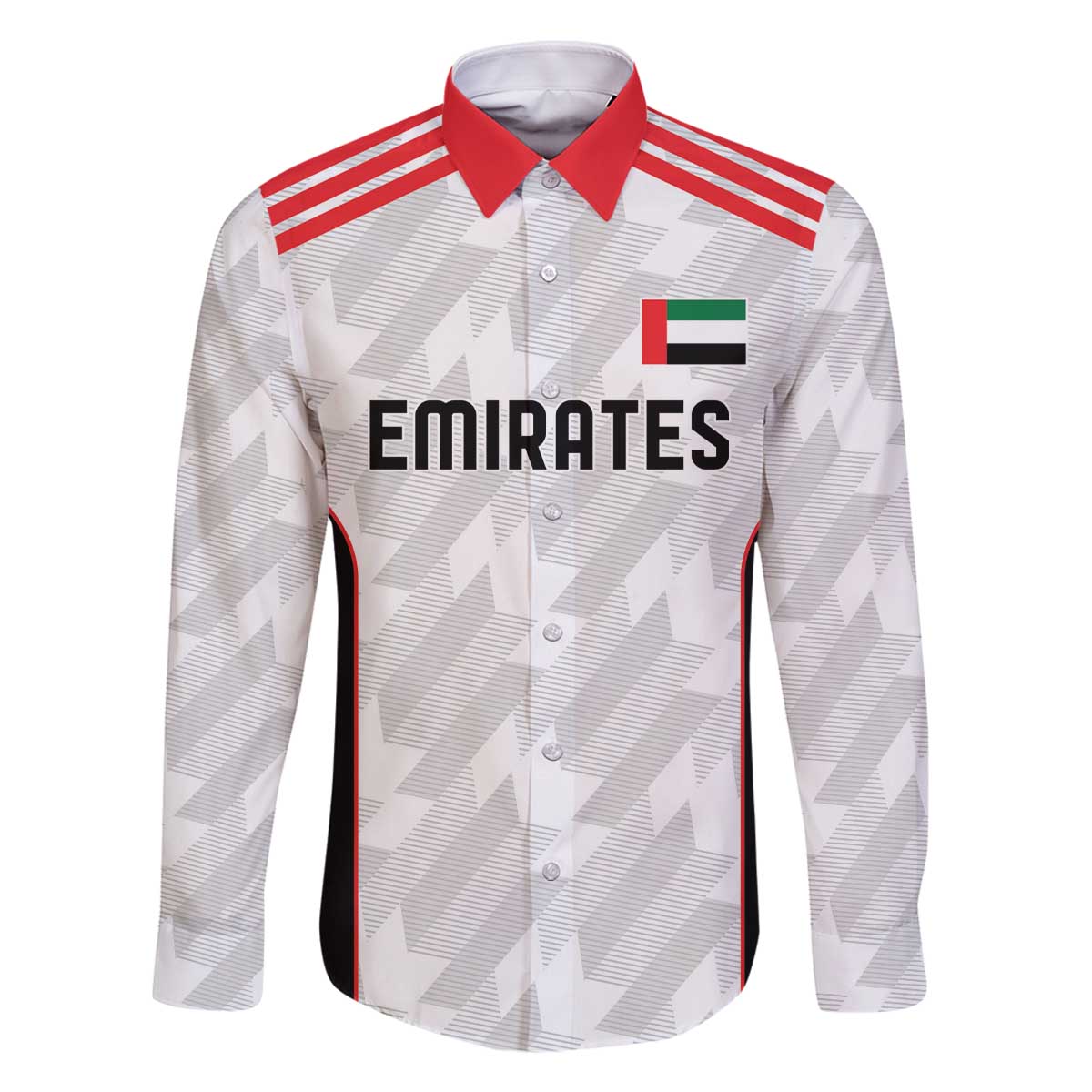 Custom UAE Football Family Matching Off The Shoulder Long Sleeve Dress and Hawaiian Shirt The Whites Concept 19-2020 - Wonder Print Shop