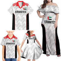 Custom UAE Football Family Matching Off Shoulder Maxi Dress and Hawaiian Shirt The Whites Concept 19-2020 LT9 - Wonder Print Shop