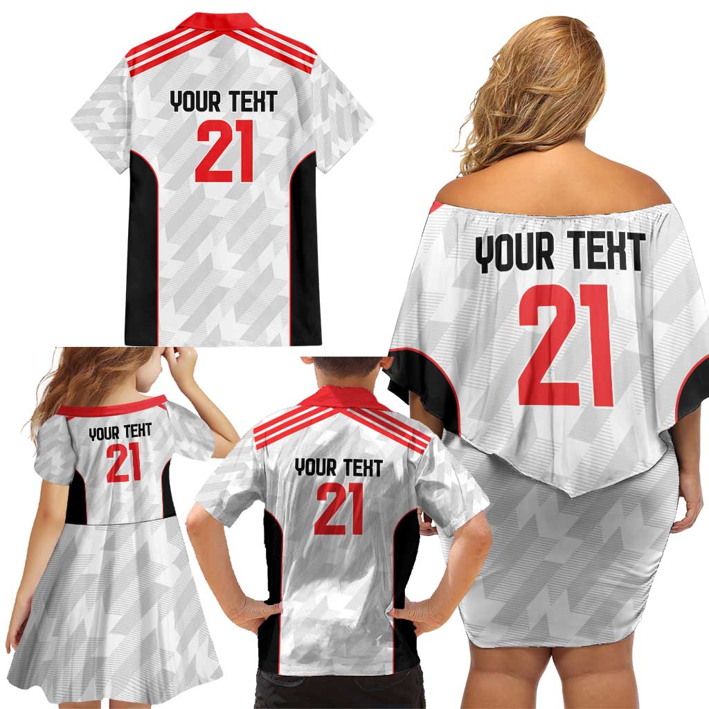 Custom UAE Football Family Matching Off Shoulder Short Dress and Hawaiian Shirt The Whites Concept 19-2020 LT9 - Wonder Print Shop