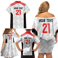 Custom UAE Football Family Matching Off Shoulder Short Dress and Hawaiian Shirt The Whites Concept 19-2020 LT9 - Wonder Print Shop