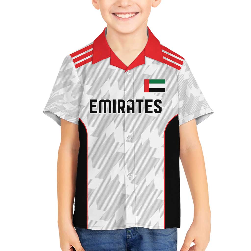 Custom UAE Football Family Matching Puletasi and Hawaiian Shirt The Whites Concept 19-2020 - Wonder Print Shop