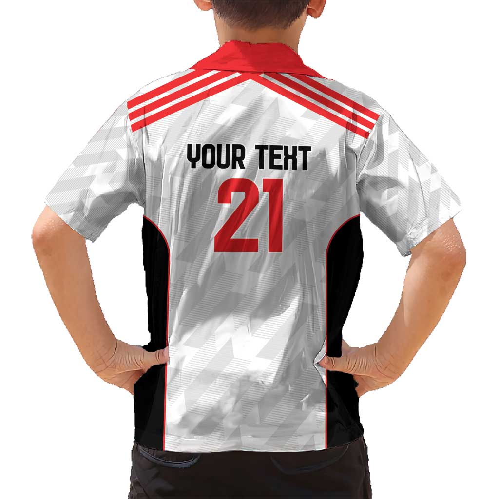 Custom UAE Football Family Matching Short Sleeve Bodycon Dress and Hawaiian Shirt The Whites Concept 19-2020 - Wonder Print Shop